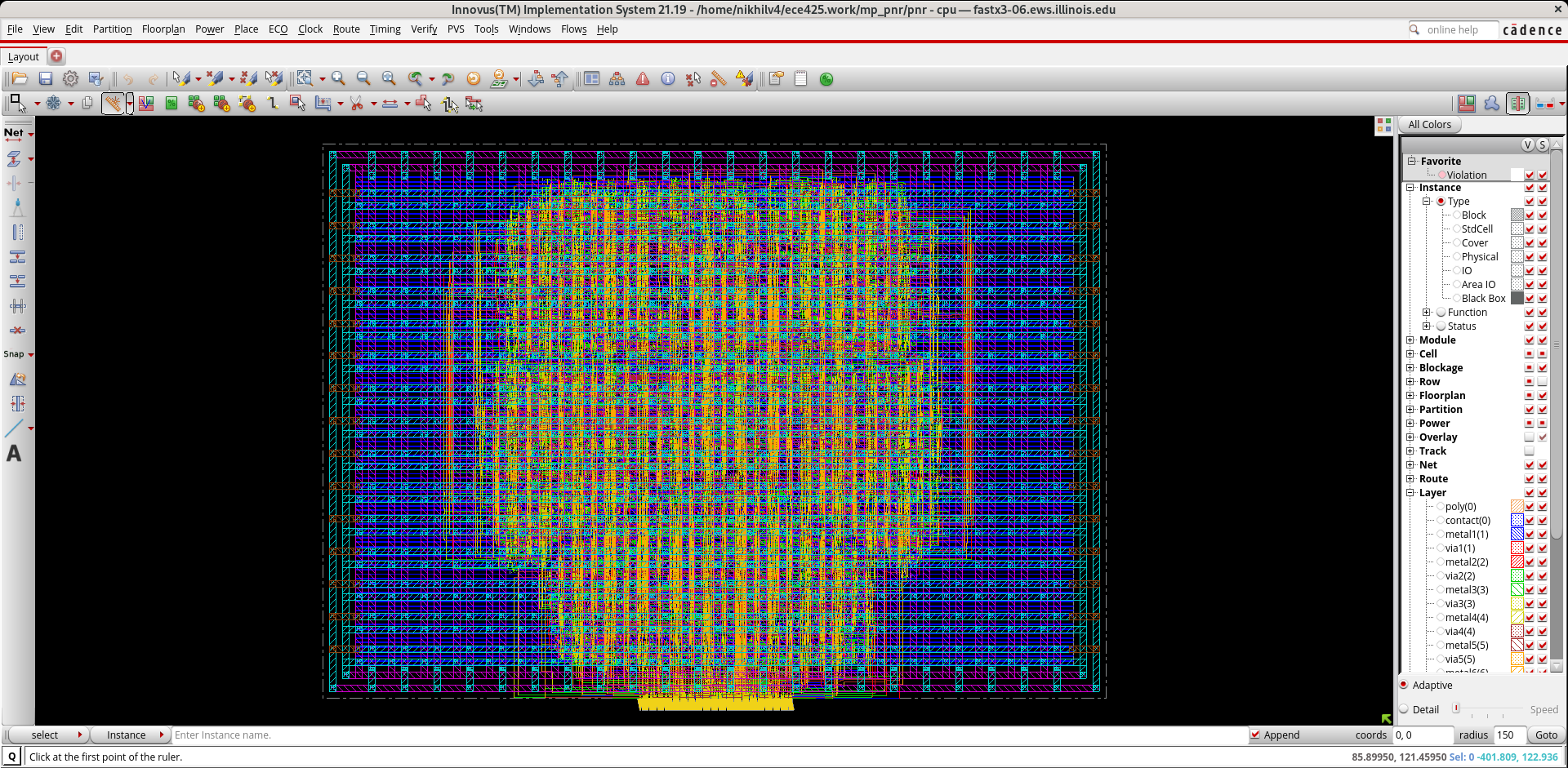 Full CPU Standard Cell Layout