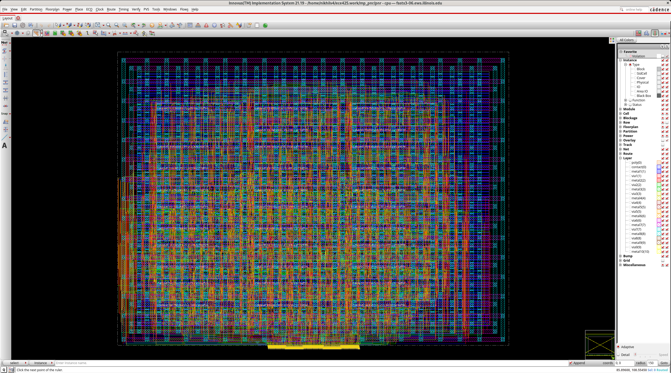 Full CPU Custom RegFile Layout